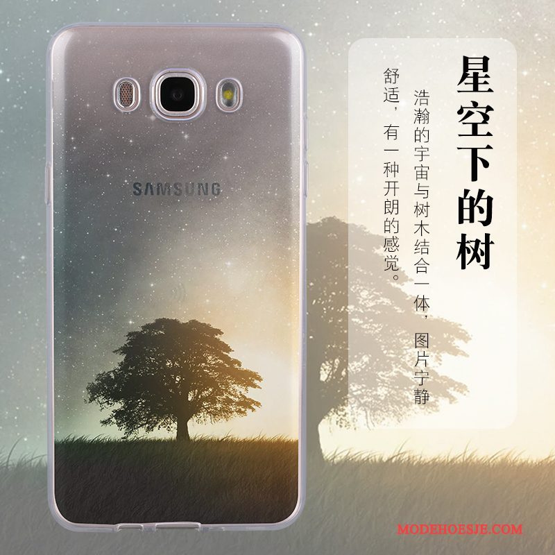 Hoesje Samsung Galaxy J7 2016 Zacht Telefoon Trend, Hoes Samsung Galaxy J7 2016 Zakken Lichtblauw Anti-fall