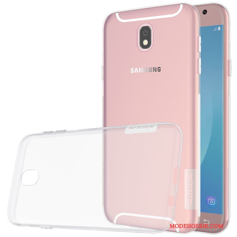 Hoesje Samsung Galaxy J7 2017 Siliconen Doorzichtig Antislip, Hoes Samsung Galaxy J7 2017 Telefoon Grijs