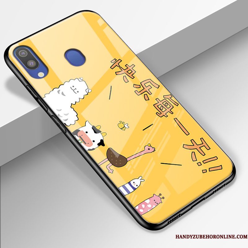 Hoesje Samsung Galaxy M20 Siliconen Trend Glas, Hoes Samsung Galaxy M20 Mode Eenvoudigetelefoon