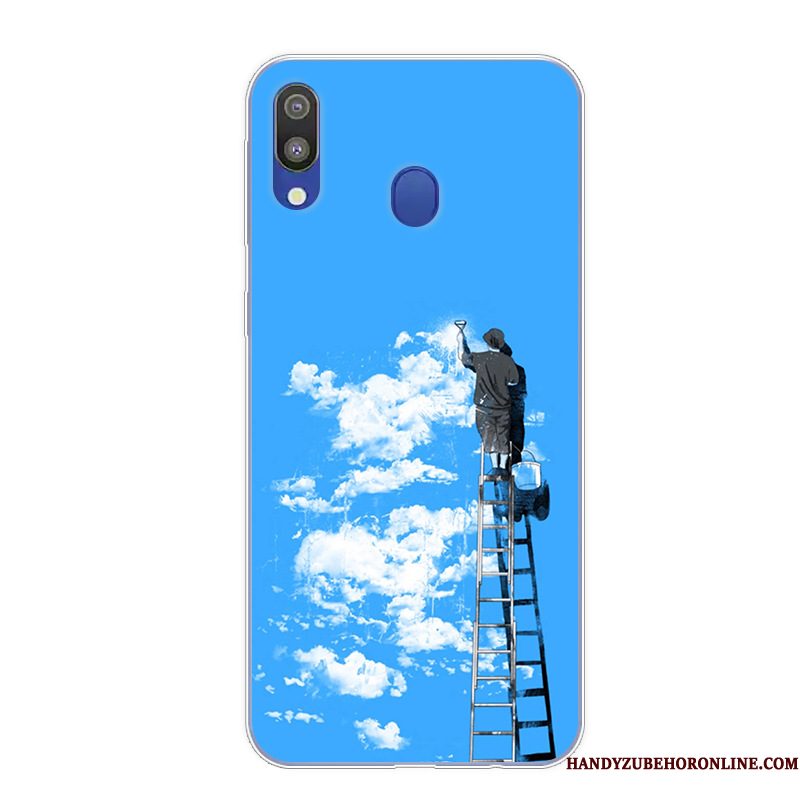 Hoesje Samsung Galaxy M20 Vintage Anti-fall Kunst, Hoes Samsung Galaxy M20 Spotprent Telefoon Roze