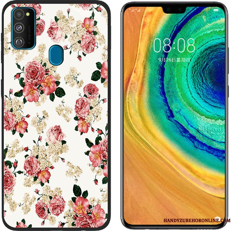 Hoesje Samsung Galaxy M30s Geschilderd Telefoon Roze, Hoes Samsung Galaxy M30s Siliconen Doek Anti-fall