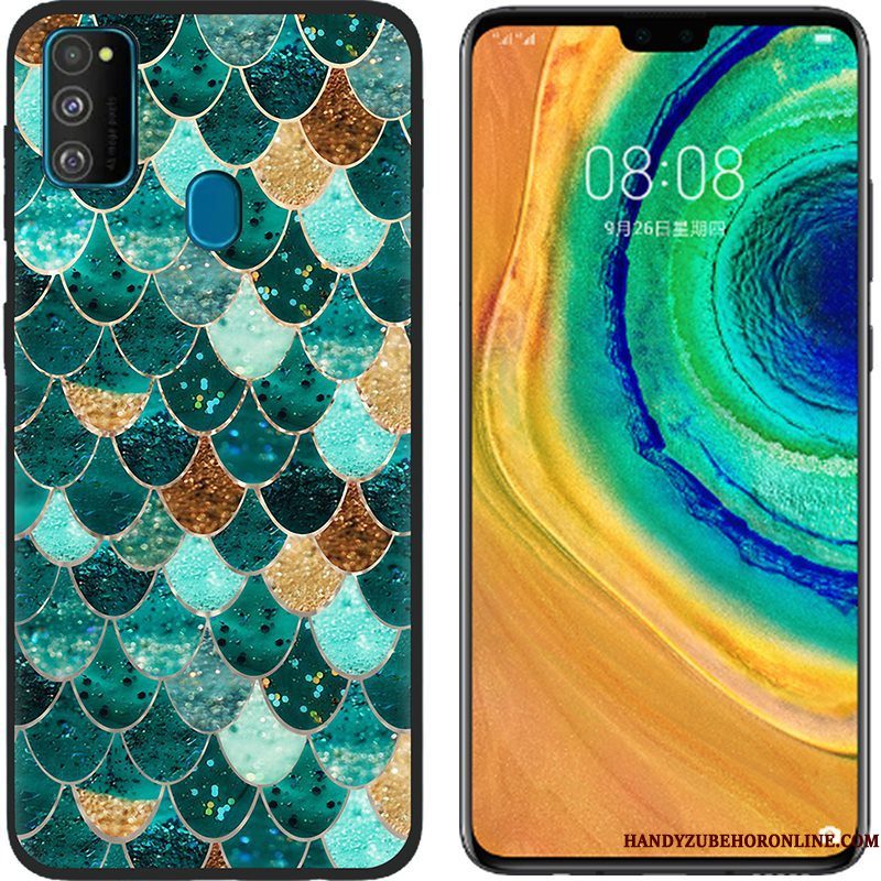 Hoesje Samsung Galaxy M30s Geschilderd Telefoon Roze, Hoes Samsung Galaxy M30s Siliconen Doek Anti-fall