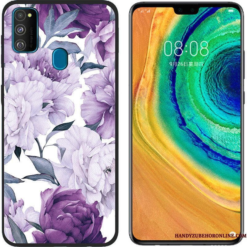 Hoesje Samsung Galaxy M30s Geschilderd Telefoon Roze, Hoes Samsung Galaxy M30s Siliconen Doek Anti-fall