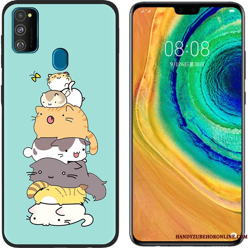 Hoesje Samsung Galaxy M30s Geschilderd Telefoon Roze, Hoes Samsung Galaxy M30s Siliconen Doek Anti-fall