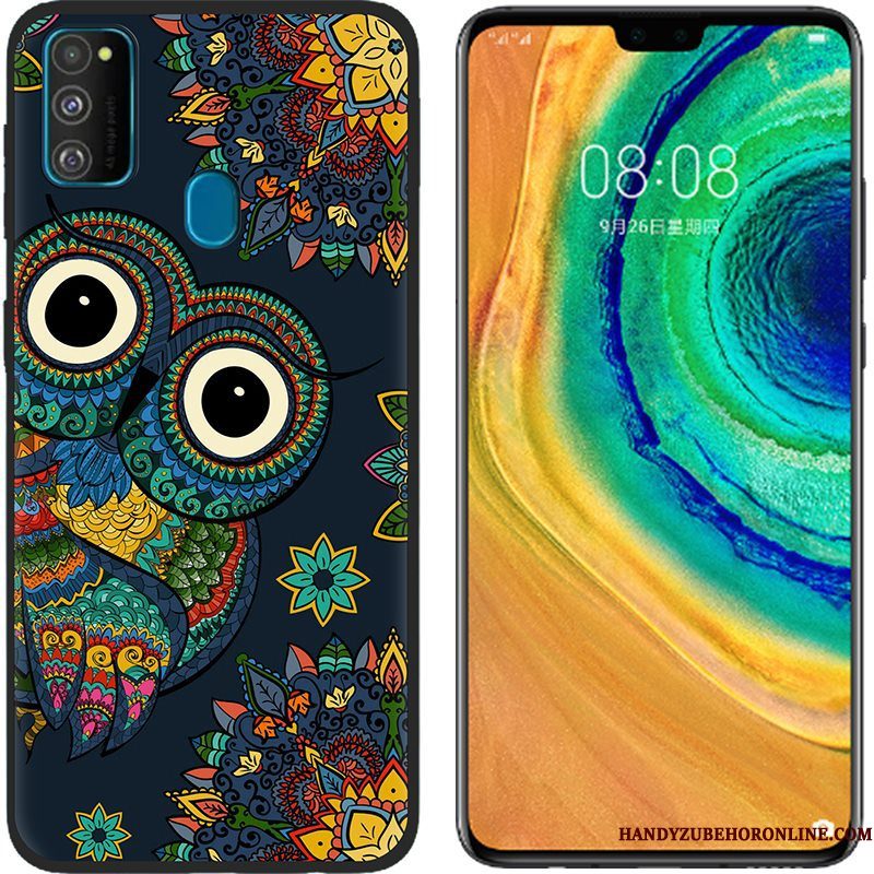 Hoesje Samsung Galaxy M30s Geschilderd Telefoon Roze, Hoes Samsung Galaxy M30s Siliconen Doek Anti-fall