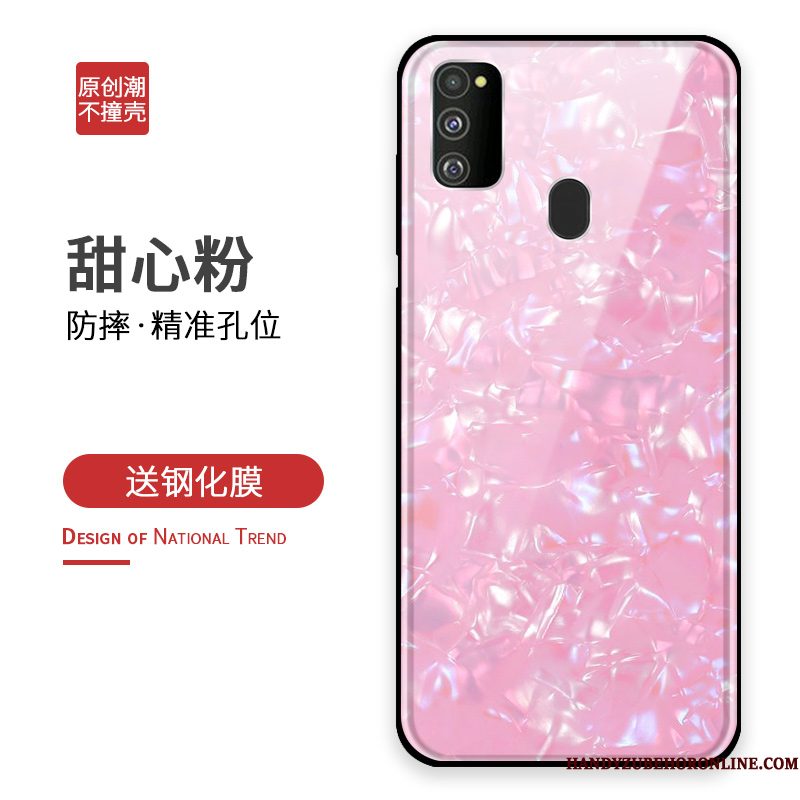 Hoesje Samsung Galaxy M30s Siliconen Persoonlijk Zilver, Hoes Samsung Galaxy M30s Zakken Anti-fall Glas