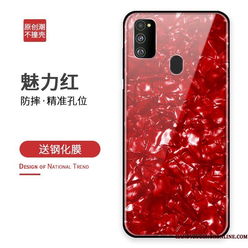 Hoesje Samsung Galaxy M30s Siliconen Persoonlijk Zilver, Hoes Samsung Galaxy M30s Zakken Anti-fall Glas