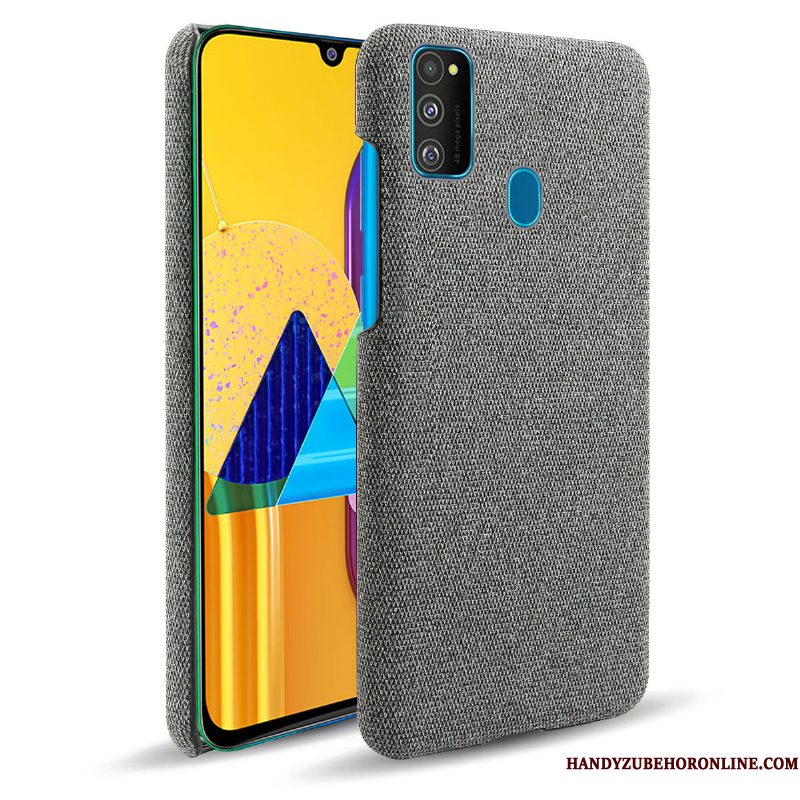 Hoesje Samsung Galaxy M30s Zakken Doektelefoon, Hoes Samsung Galaxy M30s Bescherming Donkerblauw