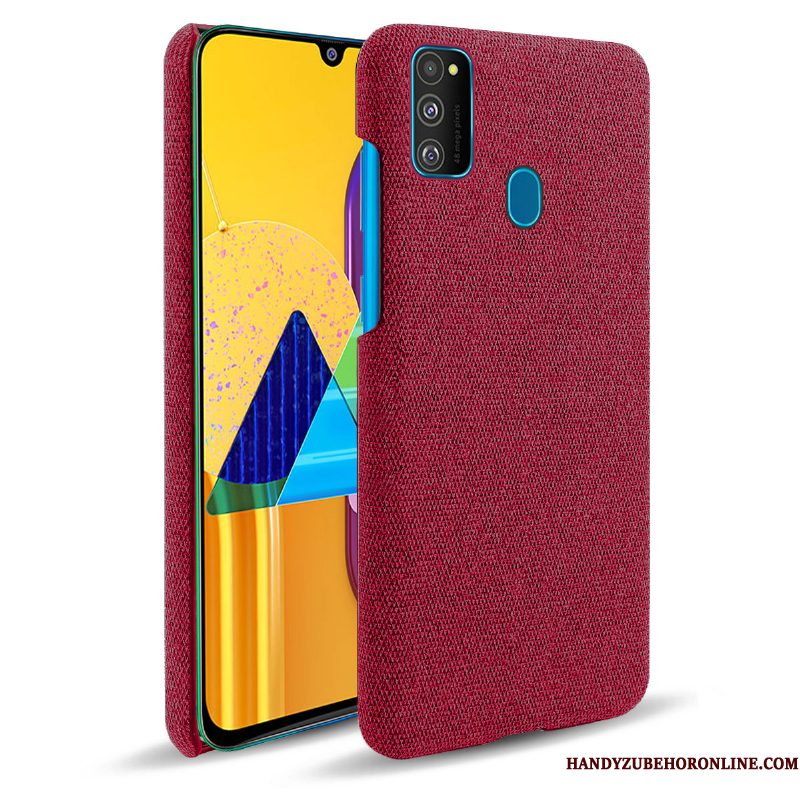 Hoesje Samsung Galaxy M30s Zakken Doektelefoon, Hoes Samsung Galaxy M30s Bescherming Donkerblauw