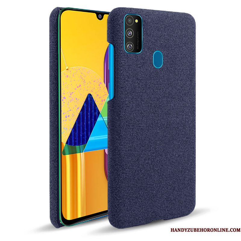 Hoesje Samsung Galaxy M30s Zakken Doektelefoon, Hoes Samsung Galaxy M30s Bescherming Donkerblauw