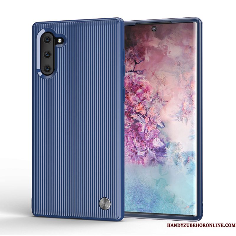 Hoesje Samsung Galaxy Note 10 Bescherming Streeptelefoon, Hoes Samsung Galaxy Note 10 Zacht Zwart Anti-fall