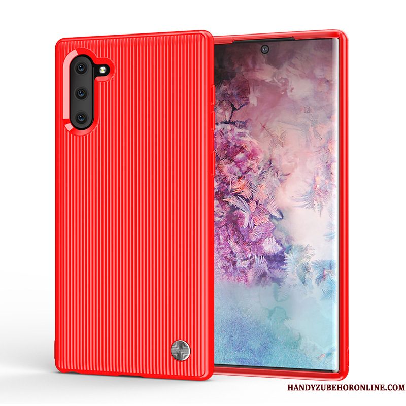 Hoesje Samsung Galaxy Note 10 Bescherming Streeptelefoon, Hoes Samsung Galaxy Note 10 Zacht Zwart Anti-fall