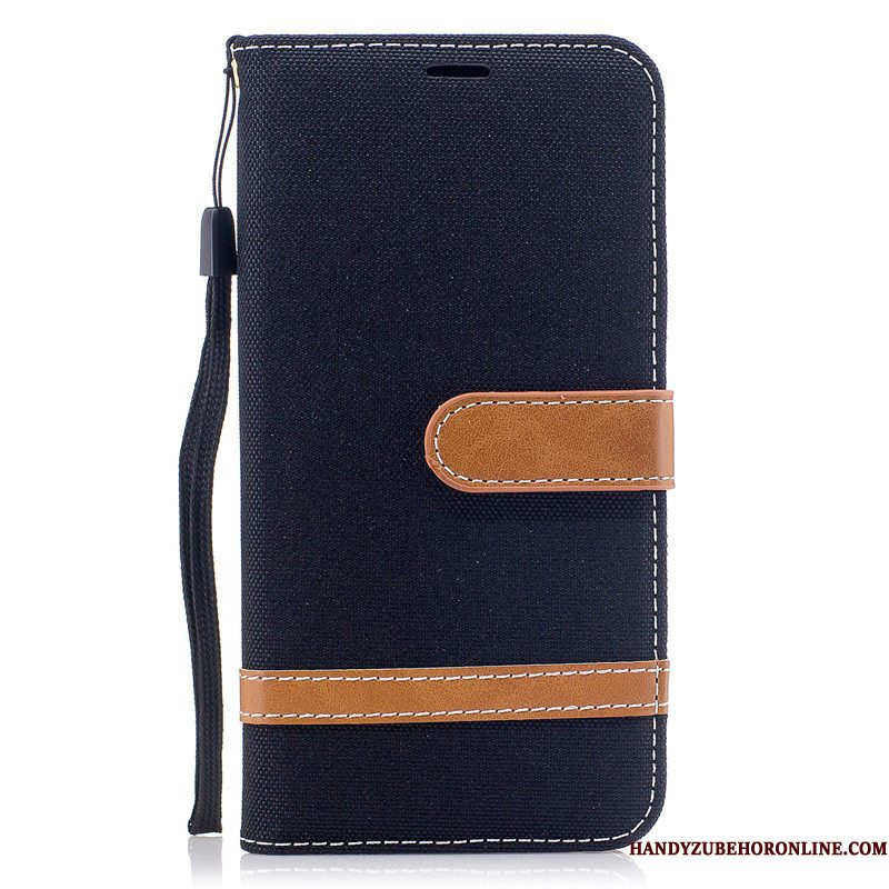 Hoesje Samsung Galaxy Note 10 Folio Denim Kaart, Hoes Samsung Galaxy Note 10 Portemonnee Grijstelefoon