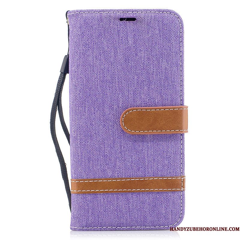 Hoesje Samsung Galaxy Note 10 Folio Denim Kaart, Hoes Samsung Galaxy Note 10 Portemonnee Grijstelefoon