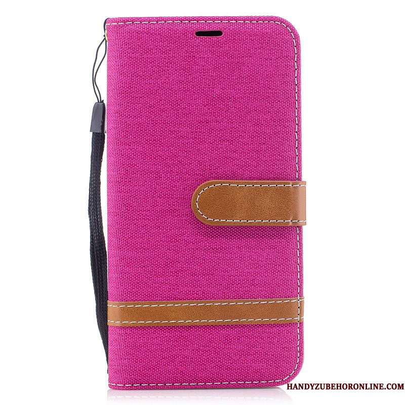 Hoesje Samsung Galaxy Note 10 Folio Denim Kaart, Hoes Samsung Galaxy Note 10 Portemonnee Grijstelefoon