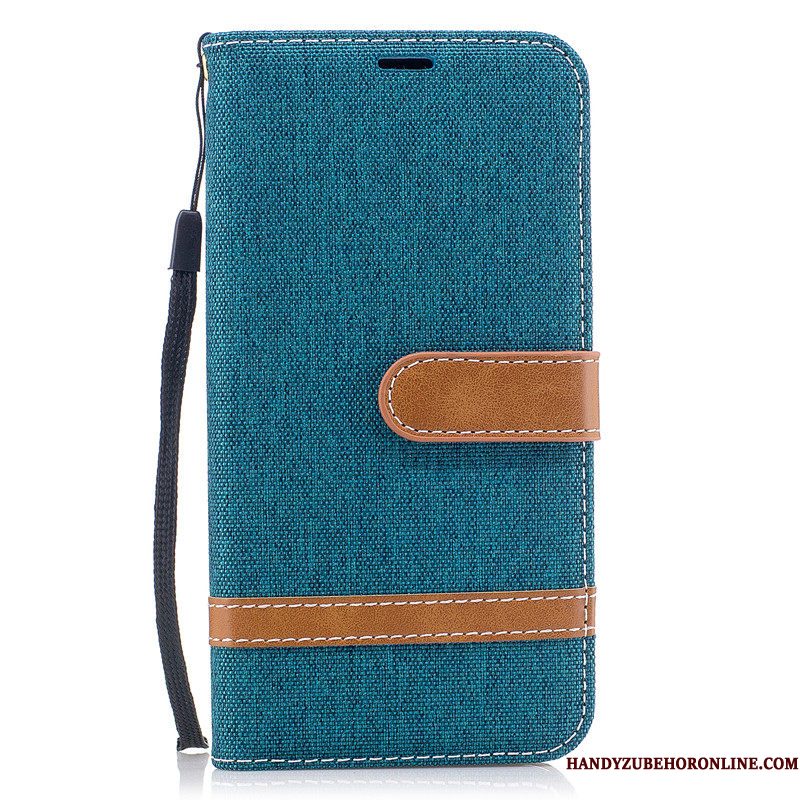 Hoesje Samsung Galaxy Note 10 Folio Denim Kaart, Hoes Samsung Galaxy Note 10 Portemonnee Grijstelefoon