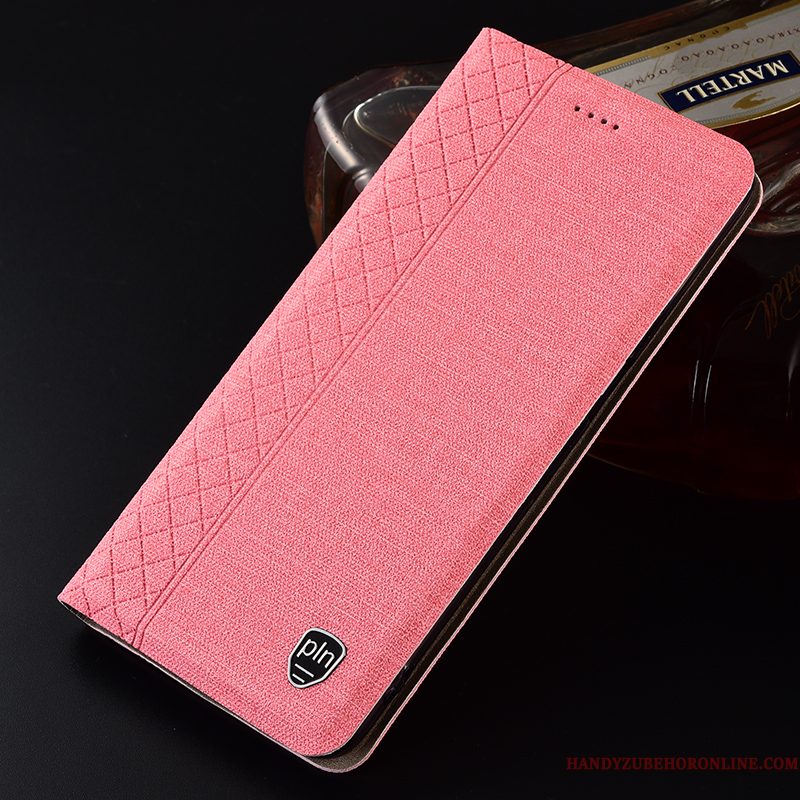 Hoesje Samsung Galaxy Note 10+ Folio Roze Katoen En Linnen, Hoes Samsung Galaxy Note 10+ Zakken Telefoon Anti-fall