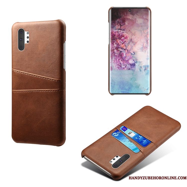 Hoesje Samsung Galaxy Note 10+ Leer Anti-fall Koe, Hoes Samsung Galaxy Note 10+ Geel Persoonlijk