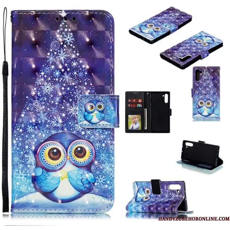 Hoesje Samsung Galaxy Note 10 Leer Blauwtelefoon, Hoes Samsung Galaxy Note 10 Portemonnee