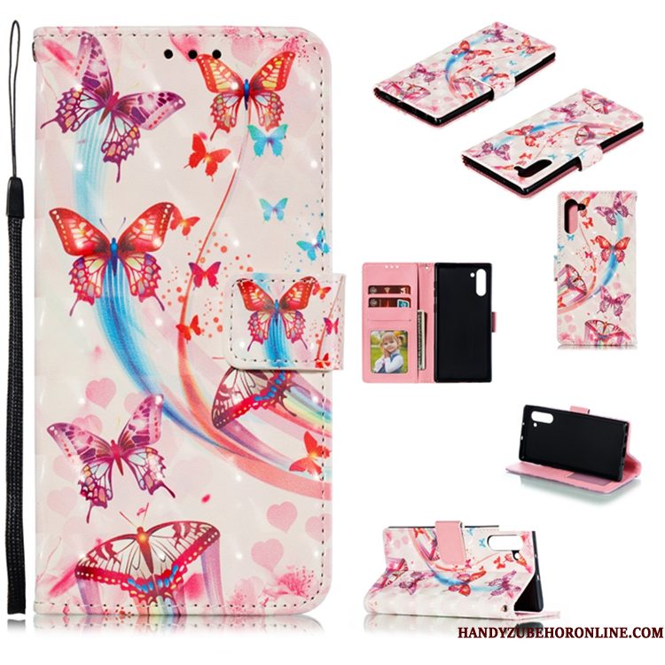 Hoesje Samsung Galaxy Note 10 Leer Blauwtelefoon, Hoes Samsung Galaxy Note 10 Portemonnee