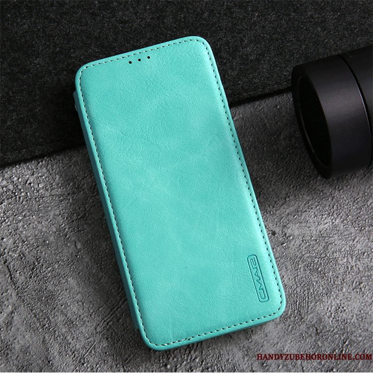 Hoesje Samsung Galaxy Note 10 Leer Eenvoudige Blauw, Hoes Samsung Galaxy Note 10 Bescherming Duntelefoon