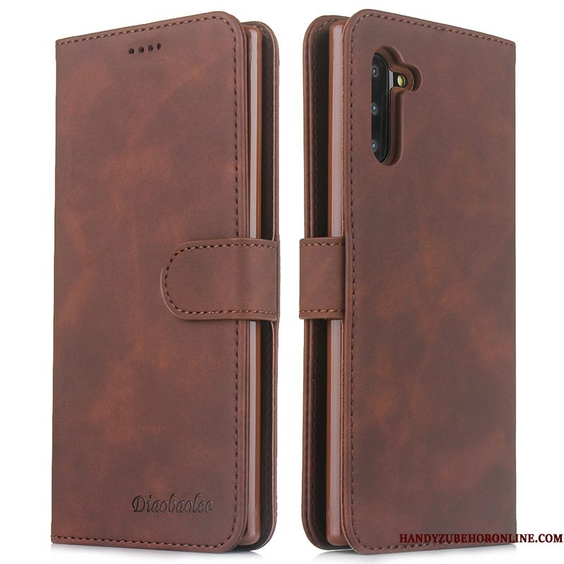 Hoesje Samsung Galaxy Note 10 Leer Grijstelefoon, Hoes Samsung Galaxy Note 10 Folio