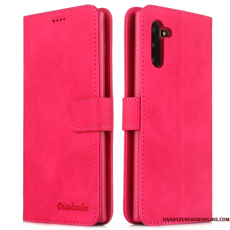 Hoesje Samsung Galaxy Note 10 Leer Grijstelefoon, Hoes Samsung Galaxy Note 10 Folio