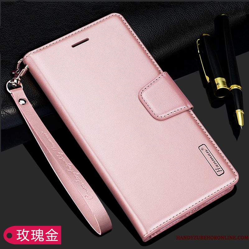 Hoesje Samsung Galaxy Note 10+ Leer Roze Anti-fall, Hoes Samsung Galaxy Note 10+ Folio Telefoon