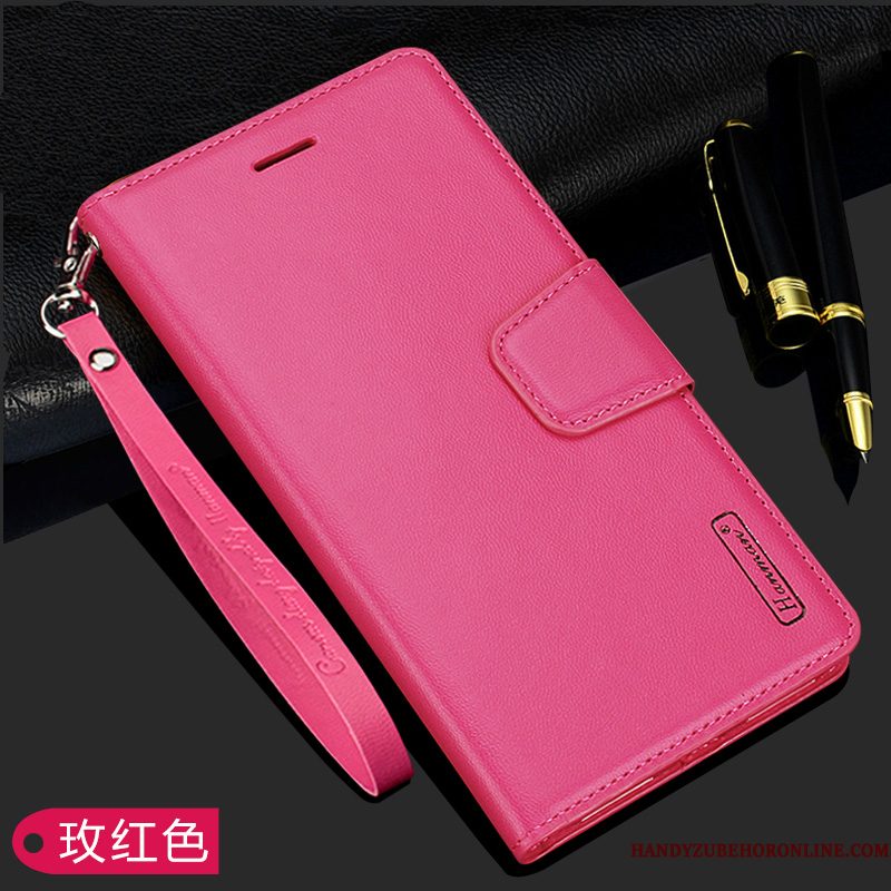 Hoesje Samsung Galaxy Note 10+ Leer Roze Anti-fall, Hoes Samsung Galaxy Note 10+ Folio Telefoon