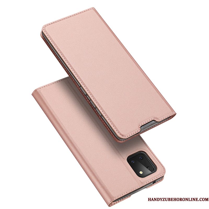 Hoesje Samsung Galaxy Note 10 Lite Folio Roze Nieuw, Hoes Samsung Galaxy Note 10 Lite Zakken Anti-fall Kaart