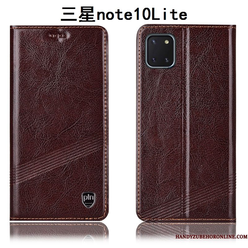 Hoesje Samsung Galaxy Note 10 Lite Leer Anti-falltelefoon, Hoes Samsung Galaxy Note 10 Lite Zakken Rood