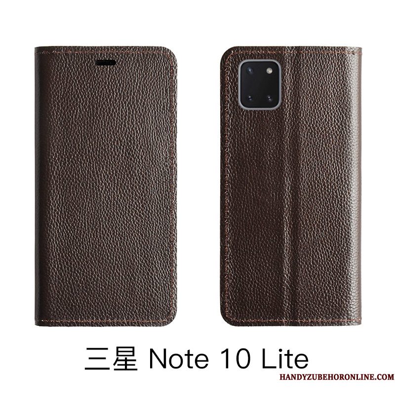 Hoesje Samsung Galaxy Note 10 Lite Leer Koe Rood, Hoes Samsung Galaxy Note 10 Lite Folio Patroontelefoon