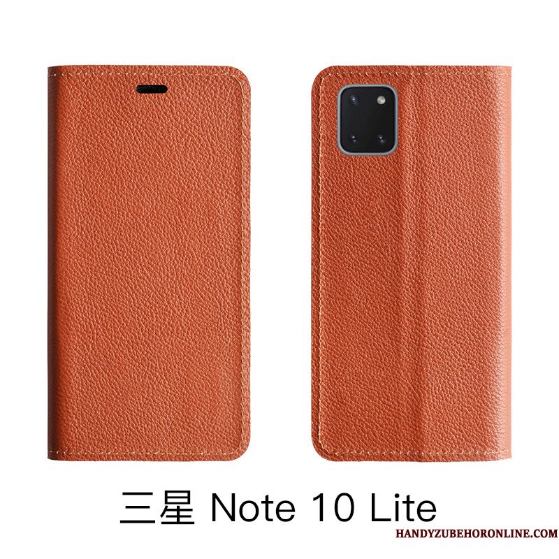 Hoesje Samsung Galaxy Note 10 Lite Leer Koe Rood, Hoes Samsung Galaxy Note 10 Lite Folio Patroontelefoon