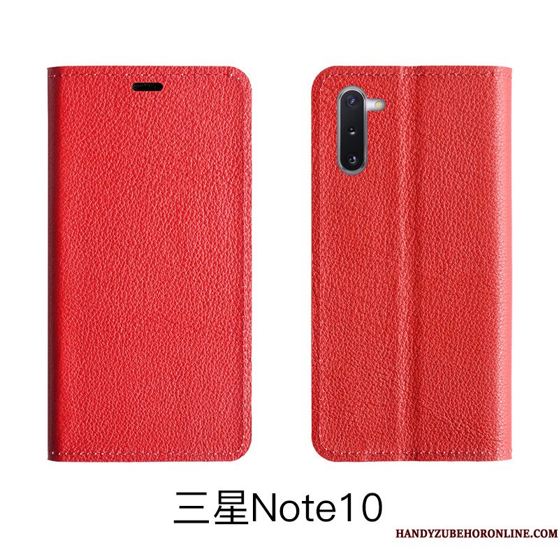 Hoesje Samsung Galaxy Note 10 Lite Leer Koe Rood, Hoes Samsung Galaxy Note 10 Lite Folio Patroontelefoon