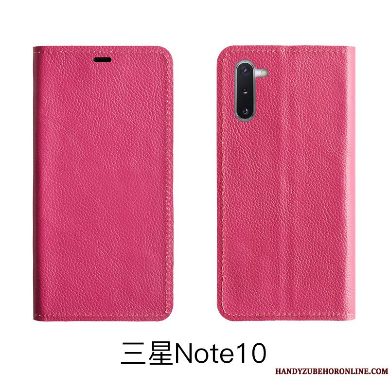 Hoesje Samsung Galaxy Note 10 Lite Leer Koe Rood, Hoes Samsung Galaxy Note 10 Lite Folio Patroontelefoon