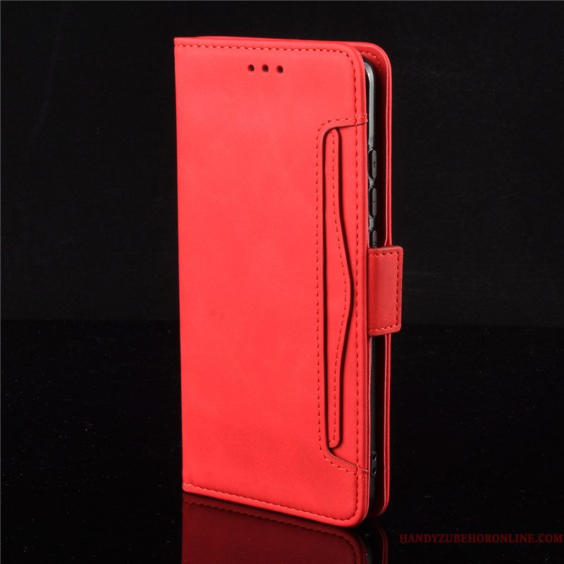 Hoesje Samsung Galaxy Note 10 Lite Portemonnee Telefoon Roze, Hoes Samsung Galaxy Note 10 Lite Leer Rood