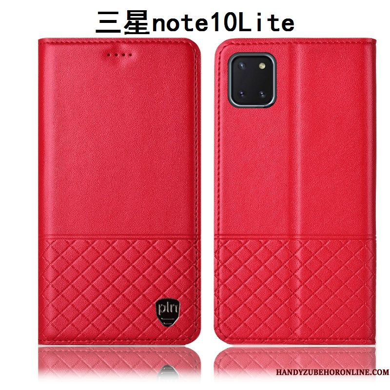 Hoesje Samsung Galaxy Note 10 Lite Zakken Zwarttelefoon, Hoes Samsung Galaxy Note 10 Lite Leer Anti-fall