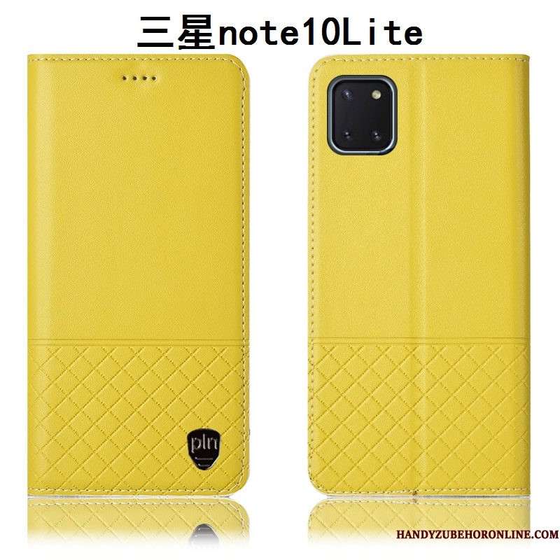 Hoesje Samsung Galaxy Note 10 Lite Zakken Zwarttelefoon, Hoes Samsung Galaxy Note 10 Lite Leer Anti-fall