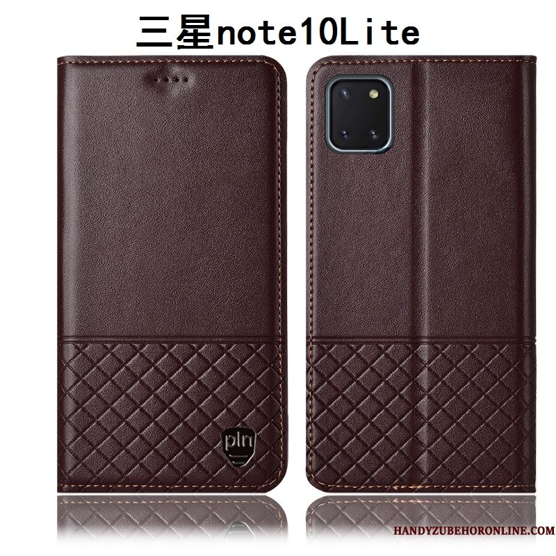 Hoesje Samsung Galaxy Note 10 Lite Zakken Zwarttelefoon, Hoes Samsung Galaxy Note 10 Lite Leer Anti-fall