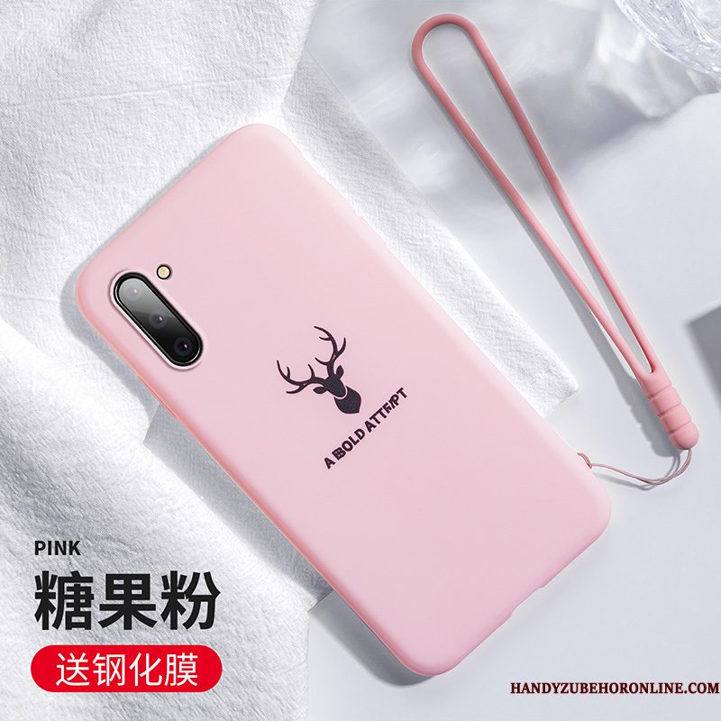 Hoesje Samsung Galaxy Note 10 Siliconen Lichttelefoon, Hoes Samsung Galaxy Note 10 Anti-fall Roze