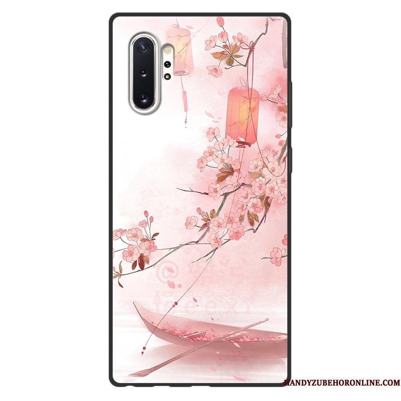 Hoesje Samsung Galaxy Note 10+ Vintage Telefoon Anti-fall, Hoes Samsung Galaxy Note 10+ Bescherming Groen Chinese Stijl