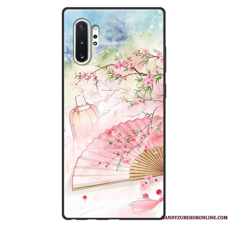 Hoesje Samsung Galaxy Note 10+ Vintage Telefoon Anti-fall, Hoes Samsung Galaxy Note 10+ Bescherming Groen Chinese Stijl