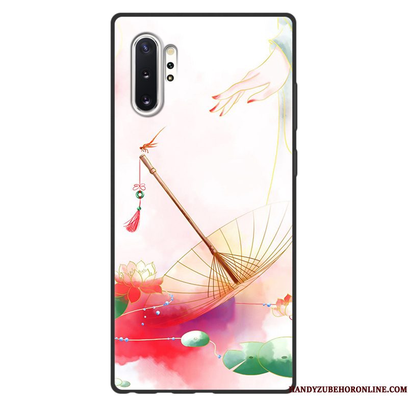 Hoesje Samsung Galaxy Note 10+ Vintage Telefoon Anti-fall, Hoes Samsung Galaxy Note 10+ Bescherming Groen Chinese Stijl