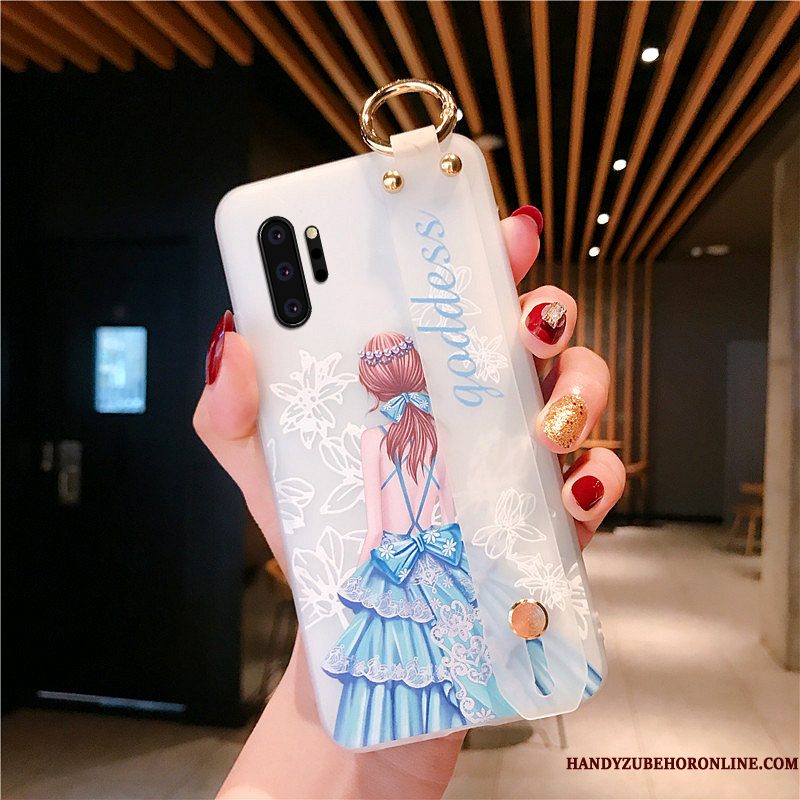 Hoesje Samsung Galaxy Note 10+ Zacht Blauw Anti-fall, Hoes Samsung Galaxy Note 10+ Zakken Trend Doorzichtig