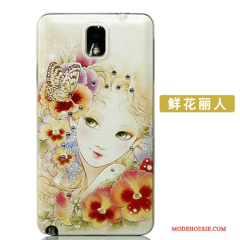 Hoesje Samsung Galaxy Note 3 Bescherming Achterklep Roze, Hoes Samsung Galaxy Note 3 Scheppend Telefoon