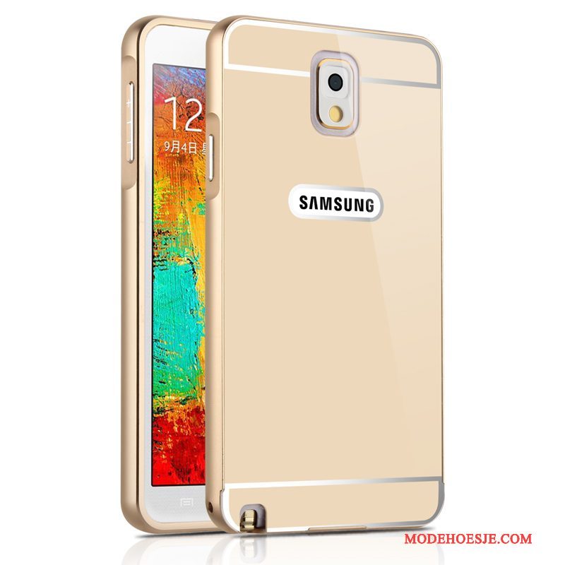 Hoesje Samsung Galaxy Note 3 Bescherming Anti-falltelefoon, Hoes Samsung Galaxy Note 3 Metaal Goud Skärmskydd