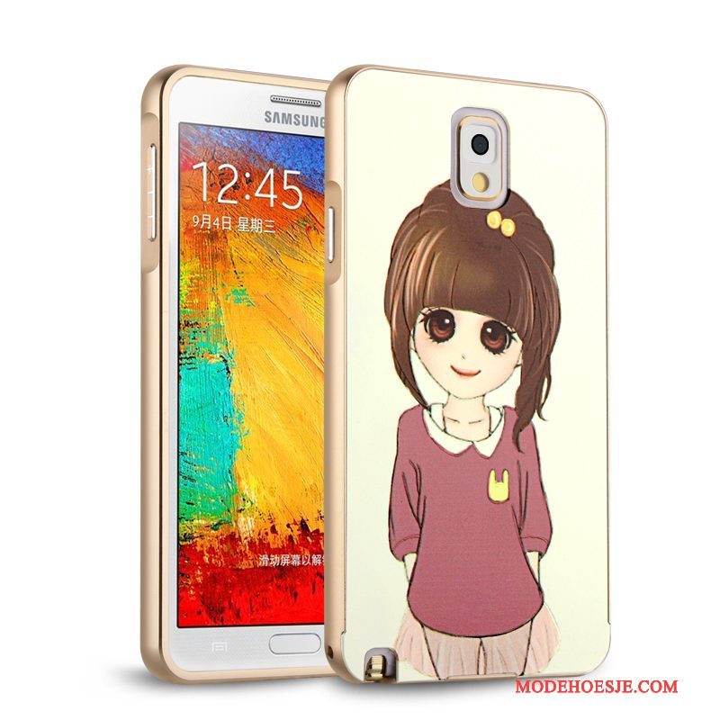 Hoesje Samsung Galaxy Note 3 Bescherming Anti-falltelefoon, Hoes Samsung Galaxy Note 3 Metaal Goud Skärmskydd