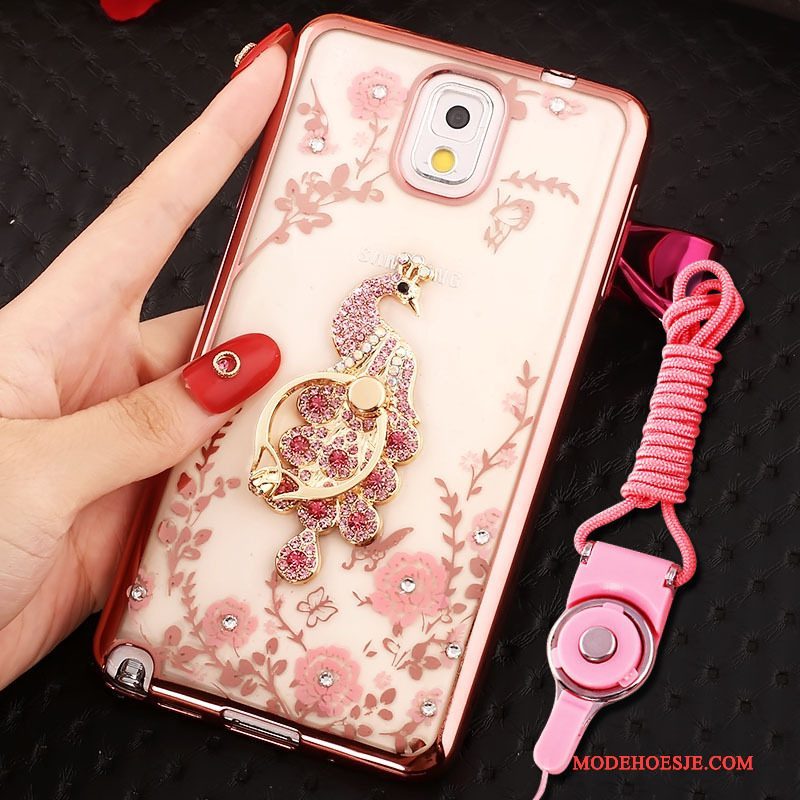 Hoesje Samsung Galaxy Note 3 Bescherming Telefoon Ring, Hoes Samsung Galaxy Note 3 Roze