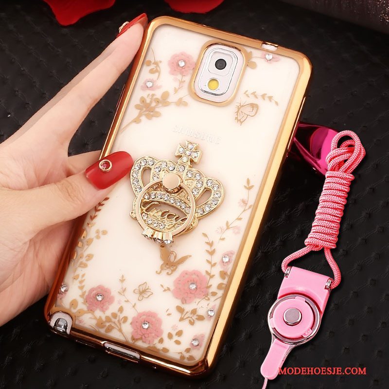 Hoesje Samsung Galaxy Note 3 Bescherming Telefoon Ring, Hoes Samsung Galaxy Note 3 Roze