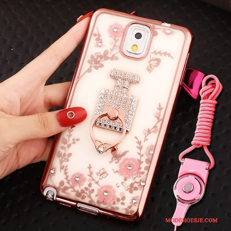 Hoesje Samsung Galaxy Note 3 Bescherming Telefoon Ring, Hoes Samsung Galaxy Note 3 Roze